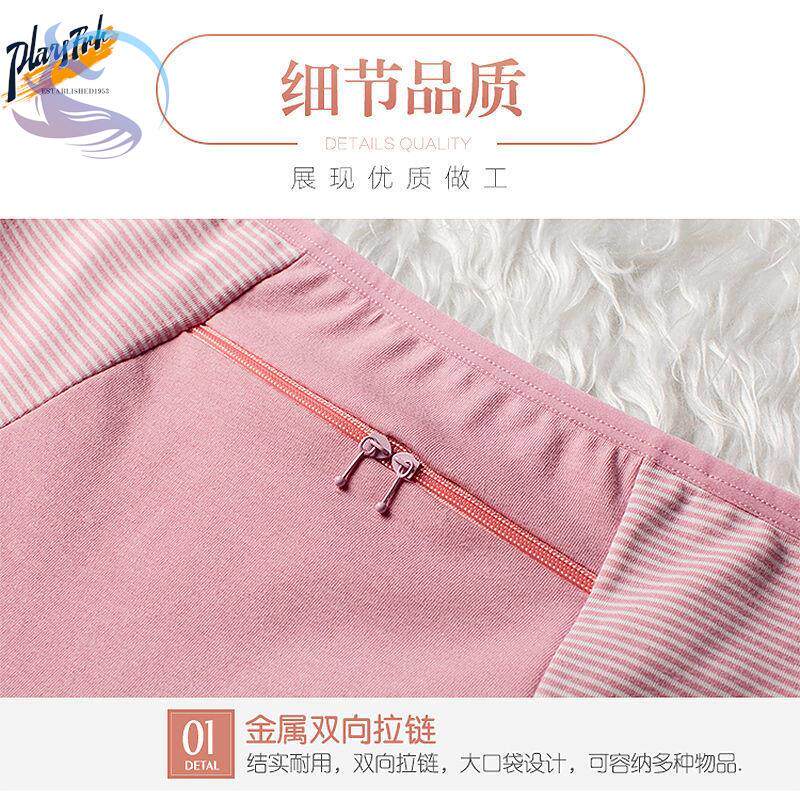 带兜防盗拉链内裤女纯棉高腰拉锁有口袋妈妈中老年人三角短裤头包