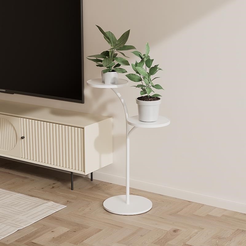 奶油风客厅家居落地艺术置物架造型花架子户外阳台铁艺支架花盆架