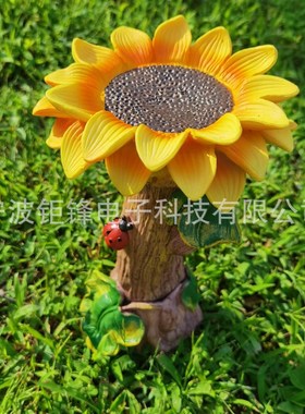 Polyresin jSunflower Bird Bath 树脂向日葵花鸟浴花园装饰品