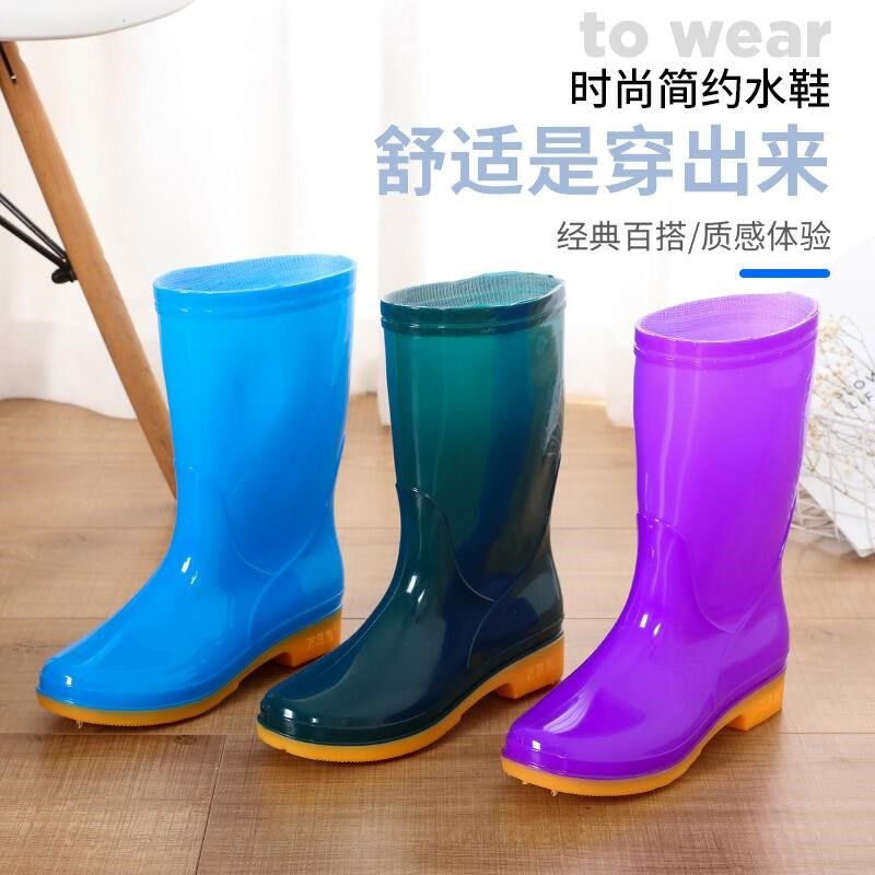 雨鞋雨靴防水鞋防滑加绒保暖时尚胶鞋套鞋水靴女成人中筒高筒厨房