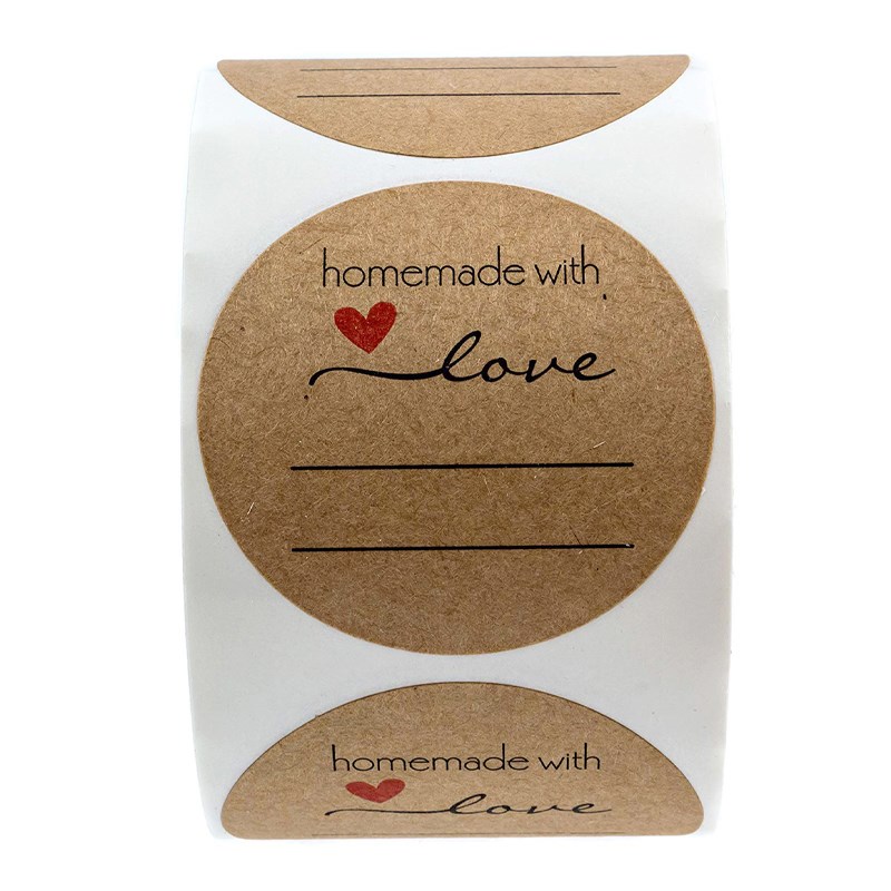 500 Labels Per roll handmade with love stickers seal Labels