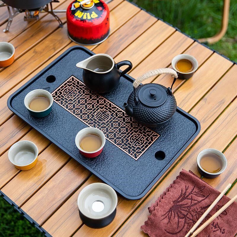 新疆户外便携式旅行茶具套装功夫茶具带烧水炉野外露营煮茶壶