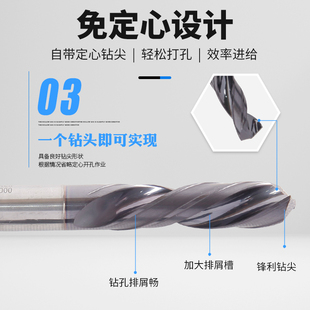 刃天行整体合金钻头不锈钢打孔钻内冷外冷钻Q3D5D钨钢钻头