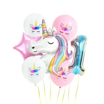 速发Rainbow Unicorn Party Balloons Unicorn Birthday Decorati