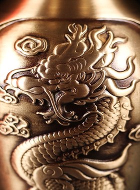 厂家黄铜花瓶 铜压铸花瓶 花瓶 龙凤花瓶办公家居工艺品摆件