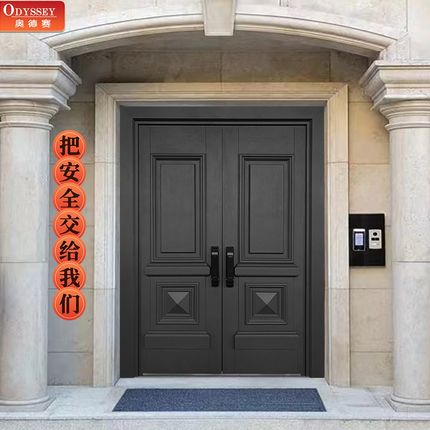 别墅大门双开门农村自建房大门铸铝门家用子母防盗门进户入户铜门