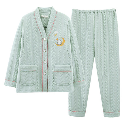 孕妇睡衣秋冬款孕期专用空气棉月子服春秋季纯棉产後加厚哺乳产妇