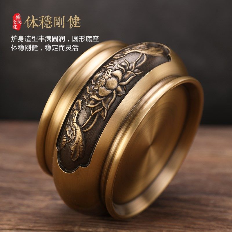 40N铜香炉家用室内大号檀香供佛供奉线香插熏U香盘香炉香薰炉,家居饰品,香薰蜡烛,淘宝优惠券,粉丝福利购,淘宝优惠卷