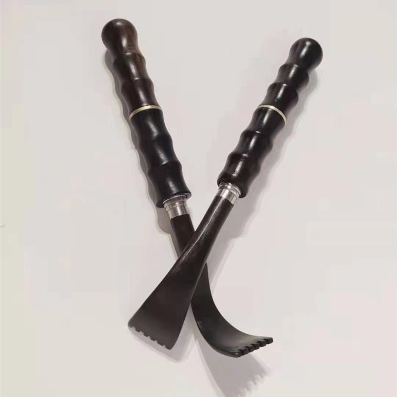 伸缩痒痒挠 紫光檀乌木伸缩挠不锈钢木质抓背器痒痒挠