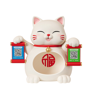 现货招财猫摆件开业礼物店铺前台收银柜台收钱二维码生意兴隆发财