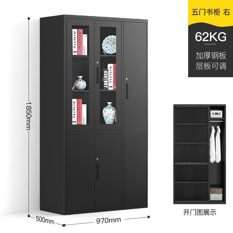 黑色更衣柜员工宿舍铁皮储物柜带锁加厚收纳柜健身房更衣室换衣柜