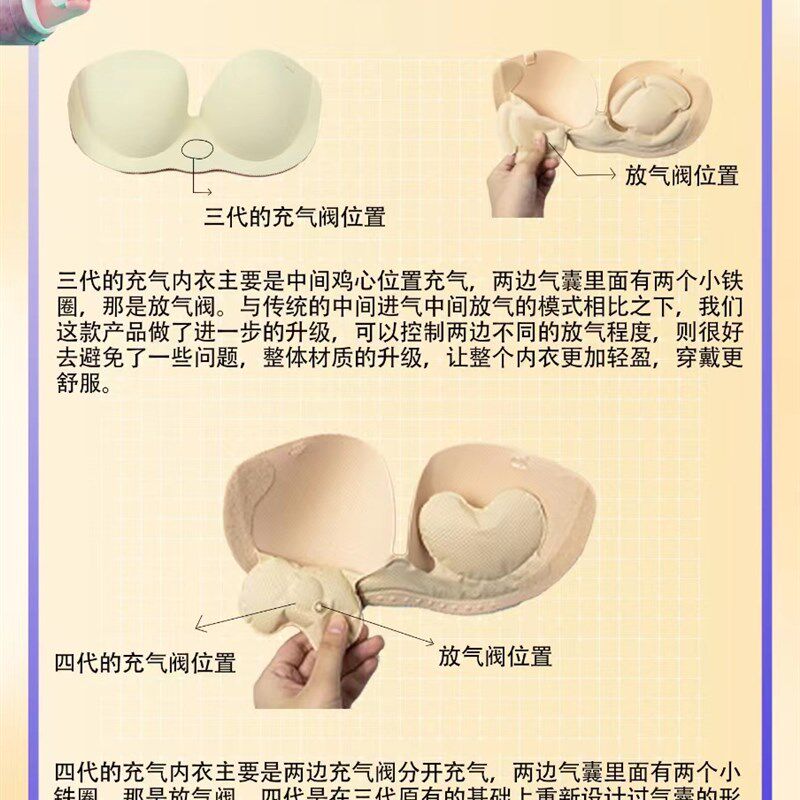 充气文胸大小胸平衡神器小胸显大无钢圈充气内衣新娘无胶隐形胸贴