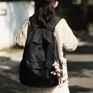 书包女大学生大容量高中生简约百搭背包女生女白色旅行森系双肩包