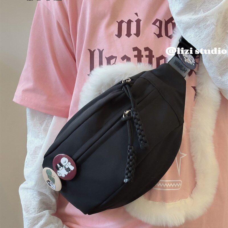帆布休闲包包女2023新款u潮斜挎夏天运动胸包小众百搭ins腰包