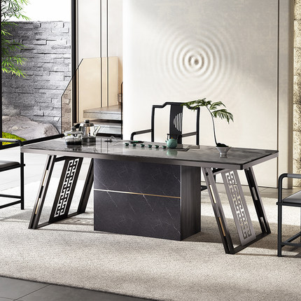 轻奢阳台茶桌椅组合现代简约岩板茶台家用客厅办公室茶具套装一体