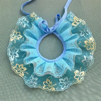 Lace Fabric Adjustable Pet Dog Collar Cute Pearl Bib