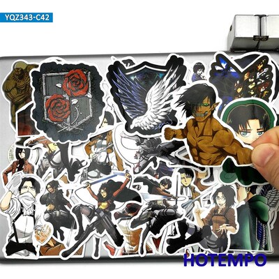 40pcs Anime Attack on Titan Levi Ackerman Eren Toys Sticker
