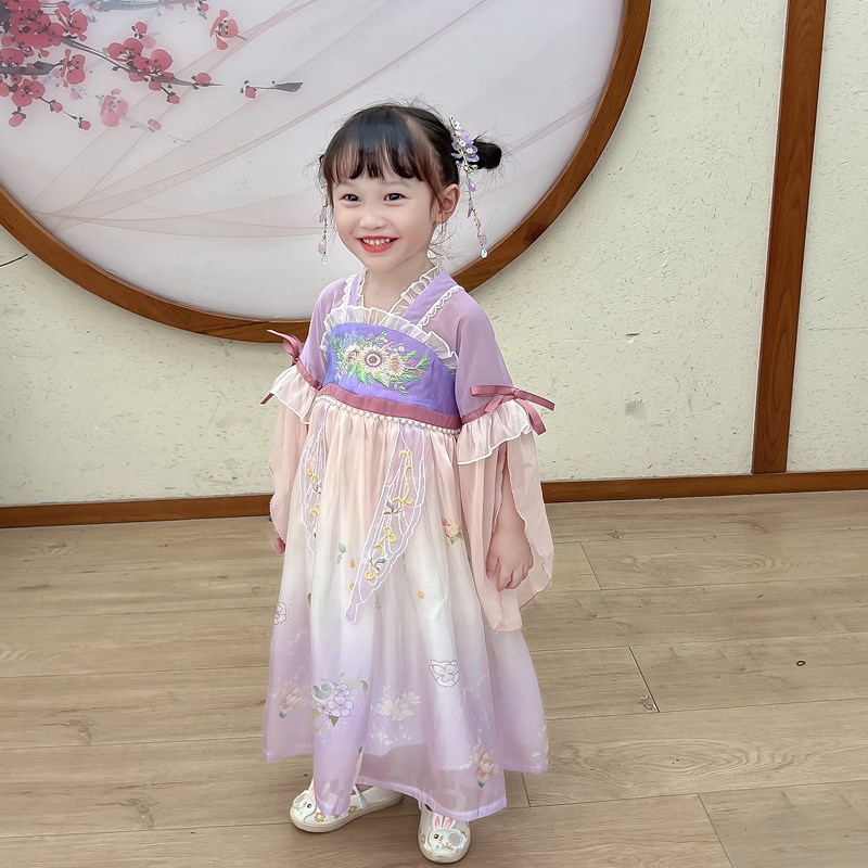 新品儿童汉服复古中国风高端男童明制帅气古装演出服女童超仙襦裙