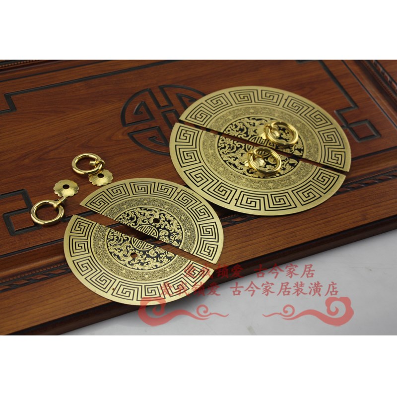 新中式柜门拉手 莲运回纹橱柜拉手 衣柜门仿古红木鞋柜家具配件