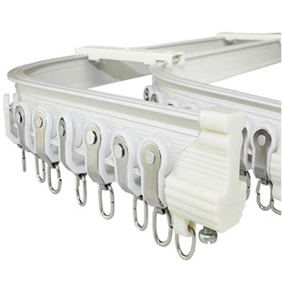 飘窗阳台可弯曲窗帘轨道弯轨U型L型滑轨导轨滑道单轨双轨顶装侧装