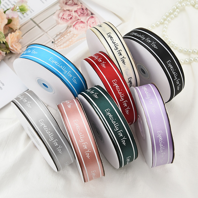 推荐2.5cm English ribbon flower packing ribbon gift wrapping