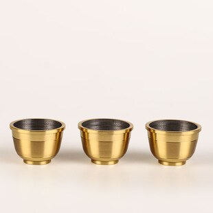铜小茶杯净水杯八供杯圣水供佛杯财神酒杯仙家祖先用品佛堂供具