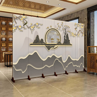 新中式 屏风隔断现代简约轻奢墙客厅折叠移动酒店会所茶馆办公室遮
