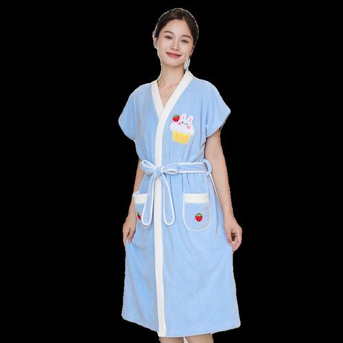 浴巾式浴袍女可穿裹吸水速干大人睡袍春秋新款洗澡游泳家用裹巾