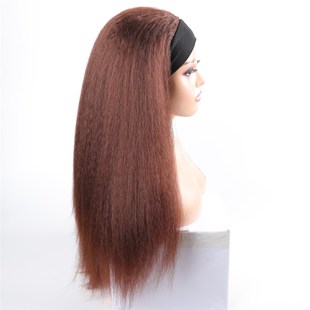 Black Kinky Synthetic For Long Wig 推荐 Headband Wom Straight