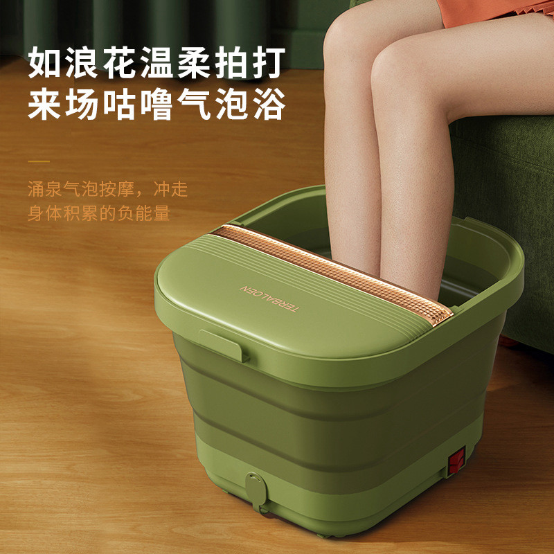 折叠泡脚桶全自动加热恒温家用电动按摩足浴洗脚盆便携式足疗机