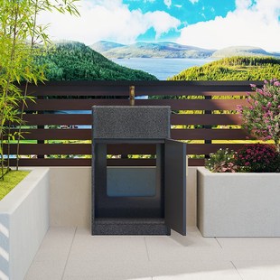 露台立柱盆单盆花园立柱式洗衣盆落地式水池盆家用台柱盆单孔水池