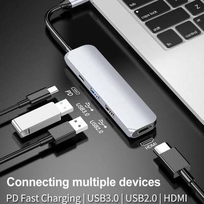 新品4 In 1 Type C Hub USB 30 5Gbps 4K HD Clear HDMI PD Fast