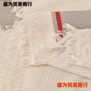 通用可机洗 棉麻沙发巾简约华夫格印花全包沙发布盖布四季