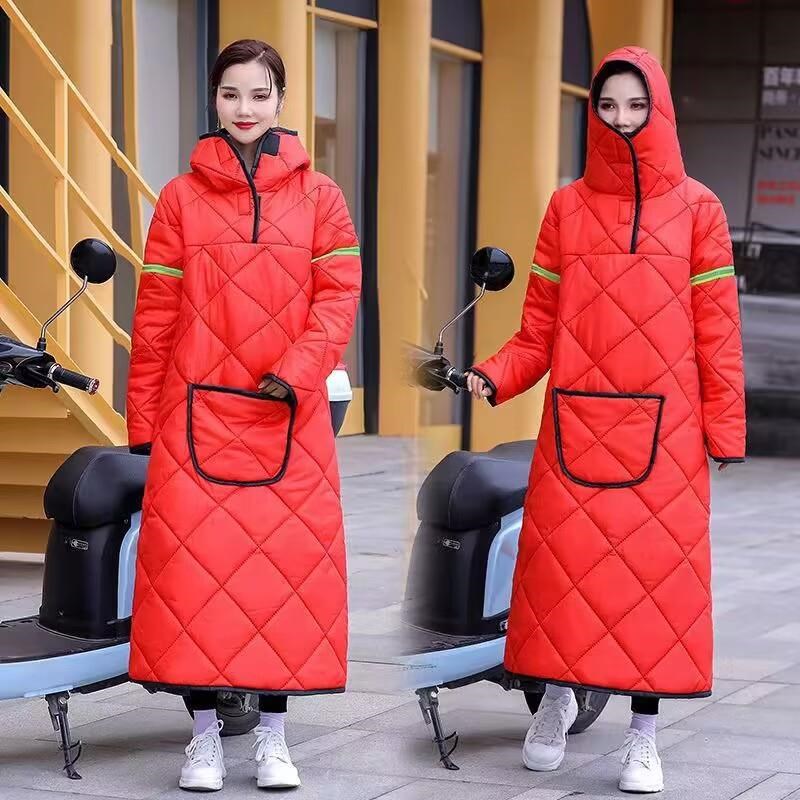 挡风衣冬季电动车加厚挡风被冬天电瓶车骑车加绒保暖防风衣棉衣罩