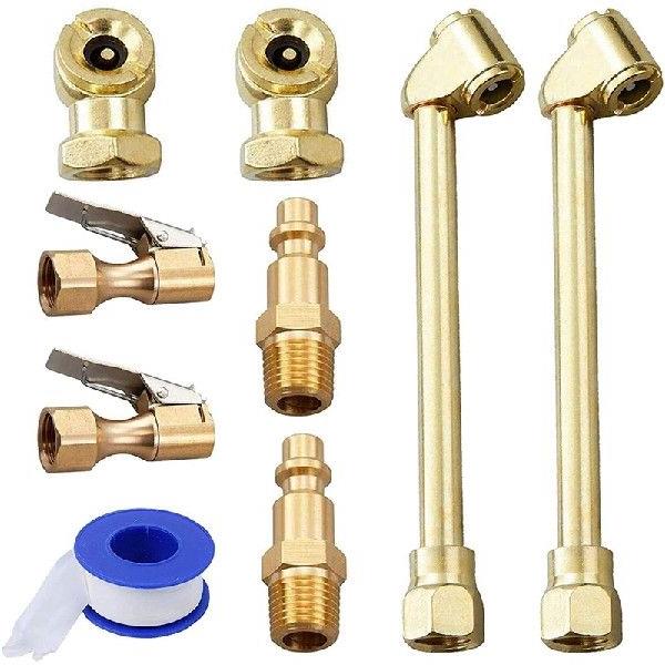 速发9PCS Heavy Duty Brass Air Chuck Set,Dual Head Air Chuck,