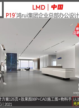 P19-某企业总部办公空间sPPT方案册高清效果图CAD施工图设计新资