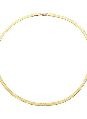 小众高货Tarnish Free Steel 18k Gold Plated Flat Snake Chain