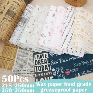 50 Pcs/Lot Wax Paper Food Grade Food Fat Paper Wrapper Wrapp