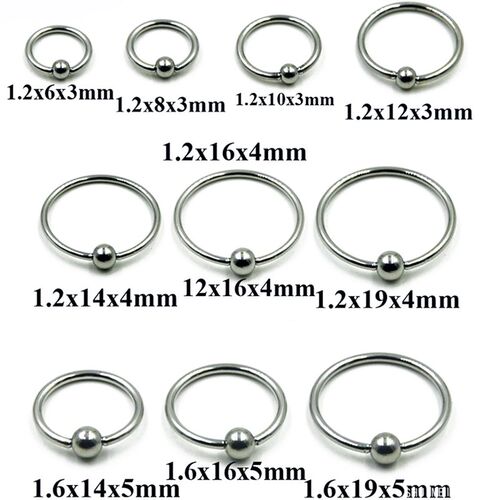小众高货2PCS Surgical Steel Captive Bead Ring Ear Hoop Nose
