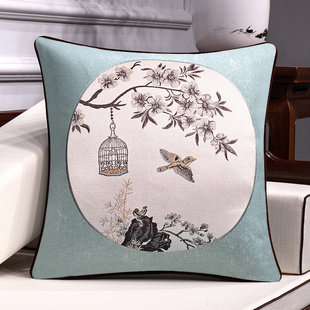 现代新中式抱枕客厅红木沙发靠垫含芯腰枕靠枕中国风靠背套定制