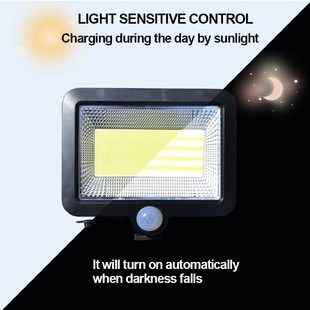 COB LED Solar Wall Light PIR Motion Sensor Floodlight Waterp