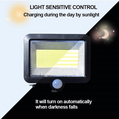 COB LED Solar Wall Light PIR Motion Sensor Floodlight Waterp