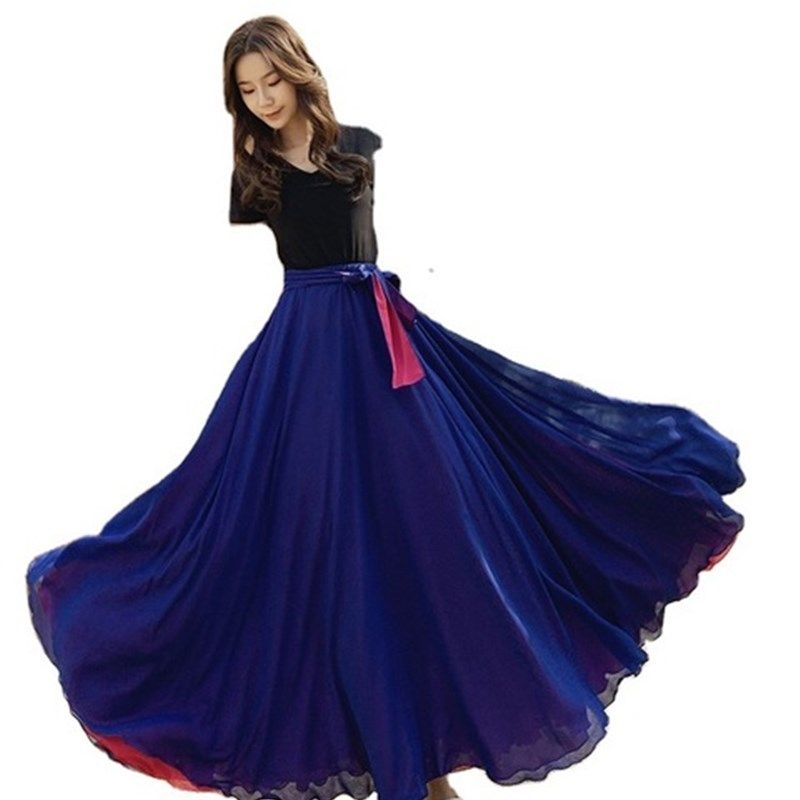 2021新款夏季雪纺广场舞裙两面穿双色里外大摆8米舞蹈裙半身长裙,运动/瑜伽/健身/球迷用品,广场舞半身裙,淘宝优惠券,粉丝福利购,淘宝优惠卷