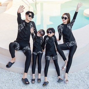 新款 分体潜水服微胖速干保守防晒显瘦 游泳衣女情侣男女童亲子泳装