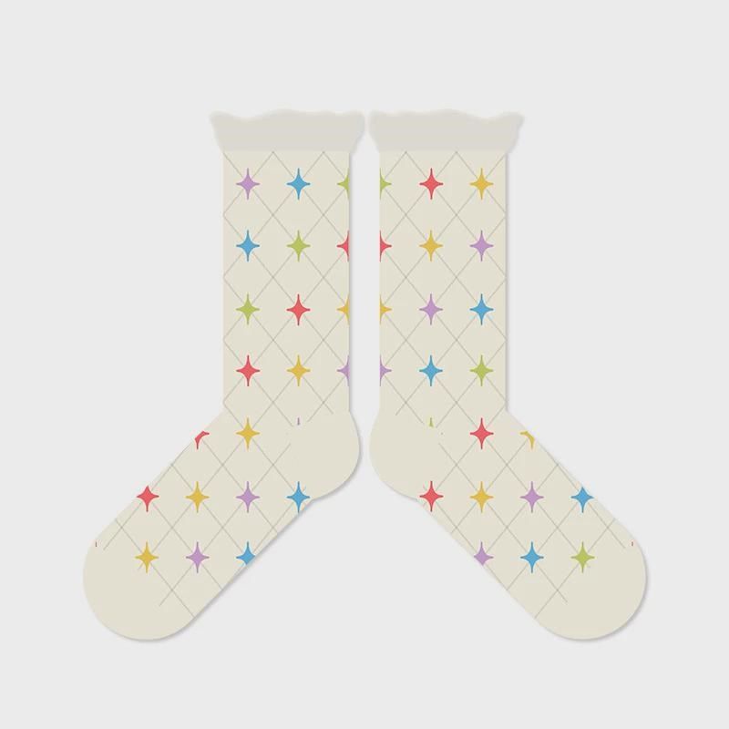 夏季薄款透气罗口中筒袜女甜美泡泡玻璃丝花边堆堆袜女生小腿新款,女士内衣/男士内衣/家居服,短袜,淘宝优惠券,粉丝福利购,淘宝优惠卷