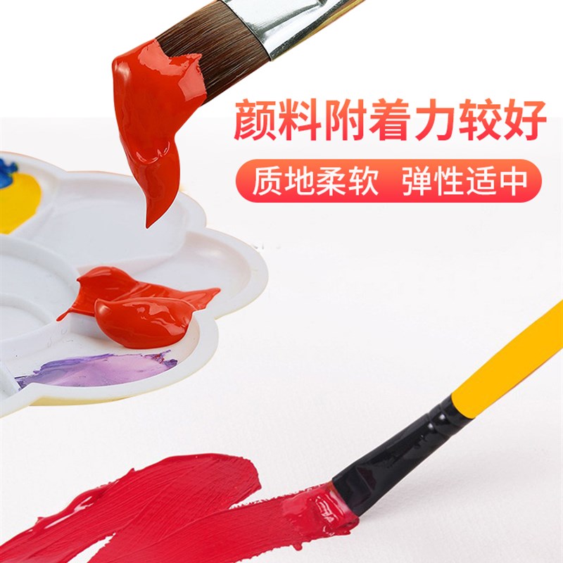 长杆尼龙画笔油漆刷电脑键盘清洁刷水粉水彩油画笔刷美术手绘排笔