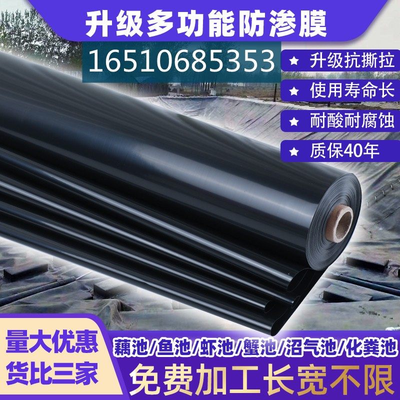 土工膜 防渗膜 鱼池鱼塘防水膜 养殖膜 藕池防渗专用黑色塑料薄膜