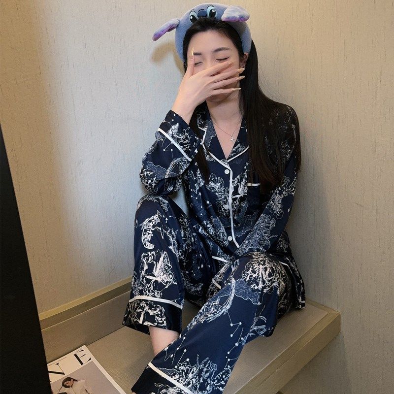 情侣睡衣女春秋款男女款冰丝长袖高级感可外穿大码新款秋季套装夏,女士内衣/男士内衣/家居服,睡衣/家居服套装,淘宝优惠券,粉丝福利购,淘宝优惠卷