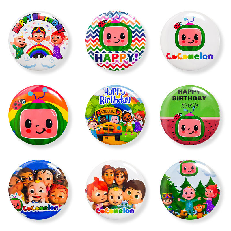 推荐1set Cocomelon Theme Kids Favors Decorate Cupcake Topper