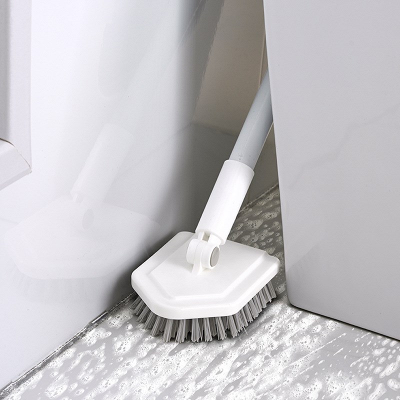 家用卫生间地刷多用途硬毛塑料刷浴室瓷砖地板刷清洁刷伸缩长柄刷